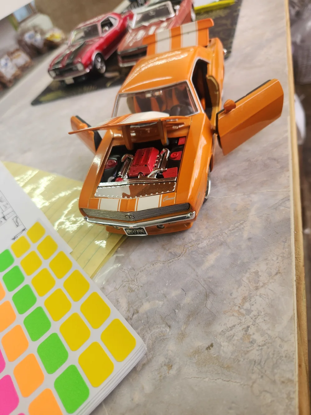 Orange Die-Cast Toy Car with Opening Doors - Kids Toy